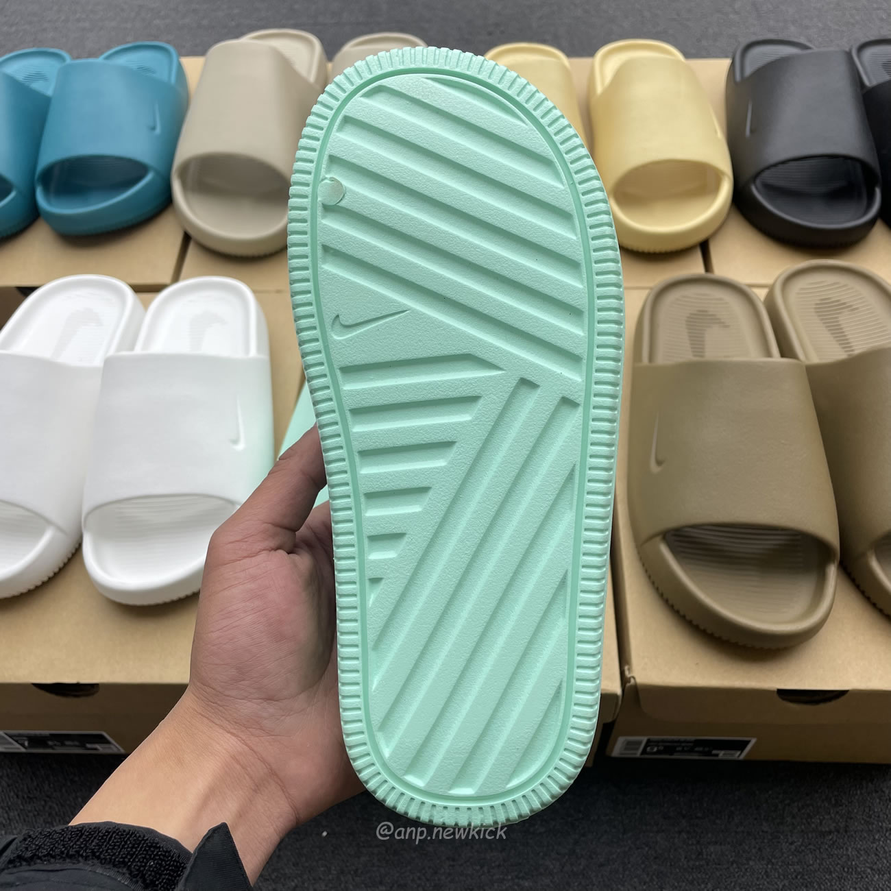 Nike Calm Slide Jade Ice Black Sesame Geode Teal White Brown Dx4816 300 (17) - www.newkick.vip