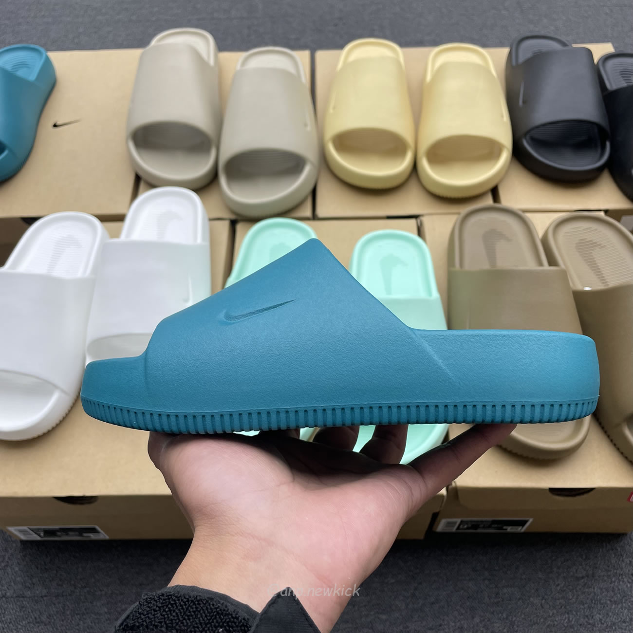Nike Calm Slide Jade Ice Black Sesame Geode Teal White Brown Dx4816 300 (18) - www.newkick.vip