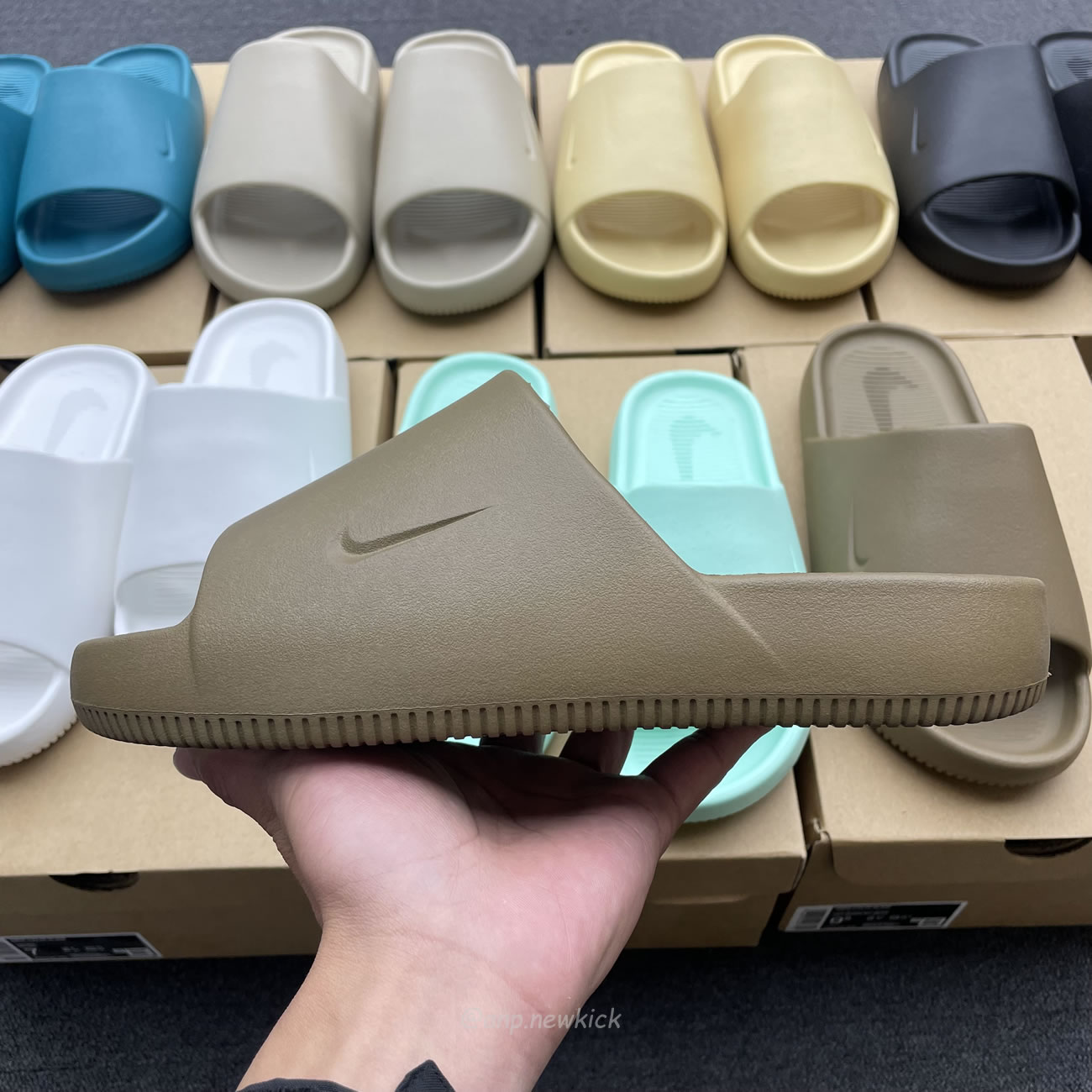 Nike Calm Slide Jade Ice Black Sesame Geode Teal White Brown Dx4816 300 (5) - www.newkick.vip