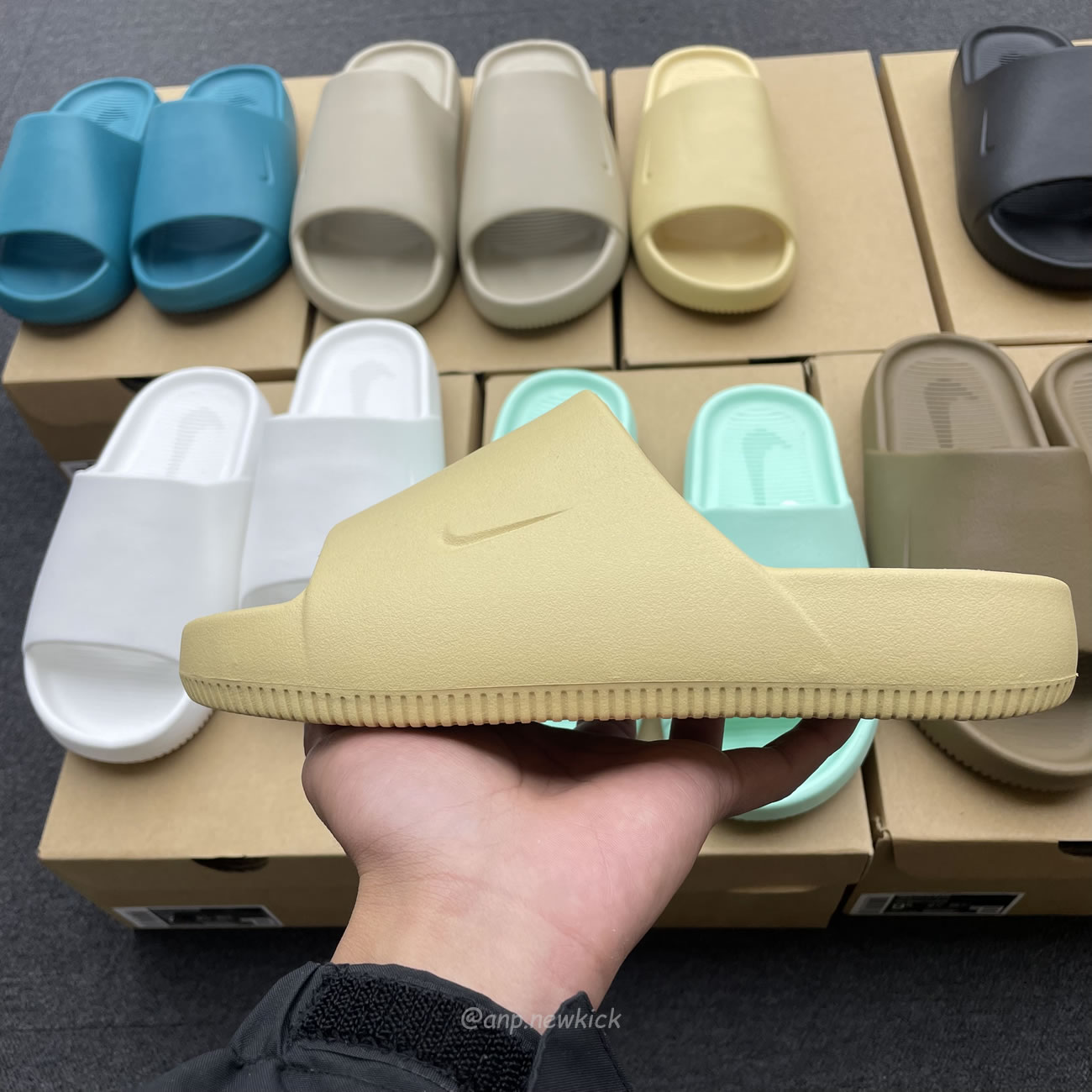 Nike Calm Slide Jade Ice Black Sesame Geode Teal White Brown Dx4816 300 (6) - www.newkick.vip