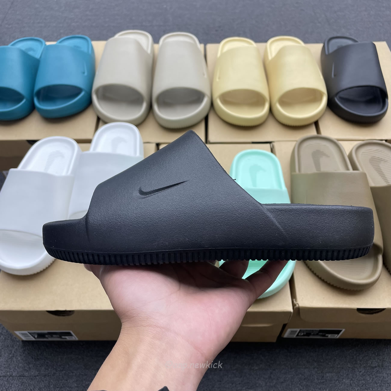 Nike Calm Slide Jade Ice Black Sesame Geode Teal White Brown Dx4816 300 (9) - www.newkick.vip