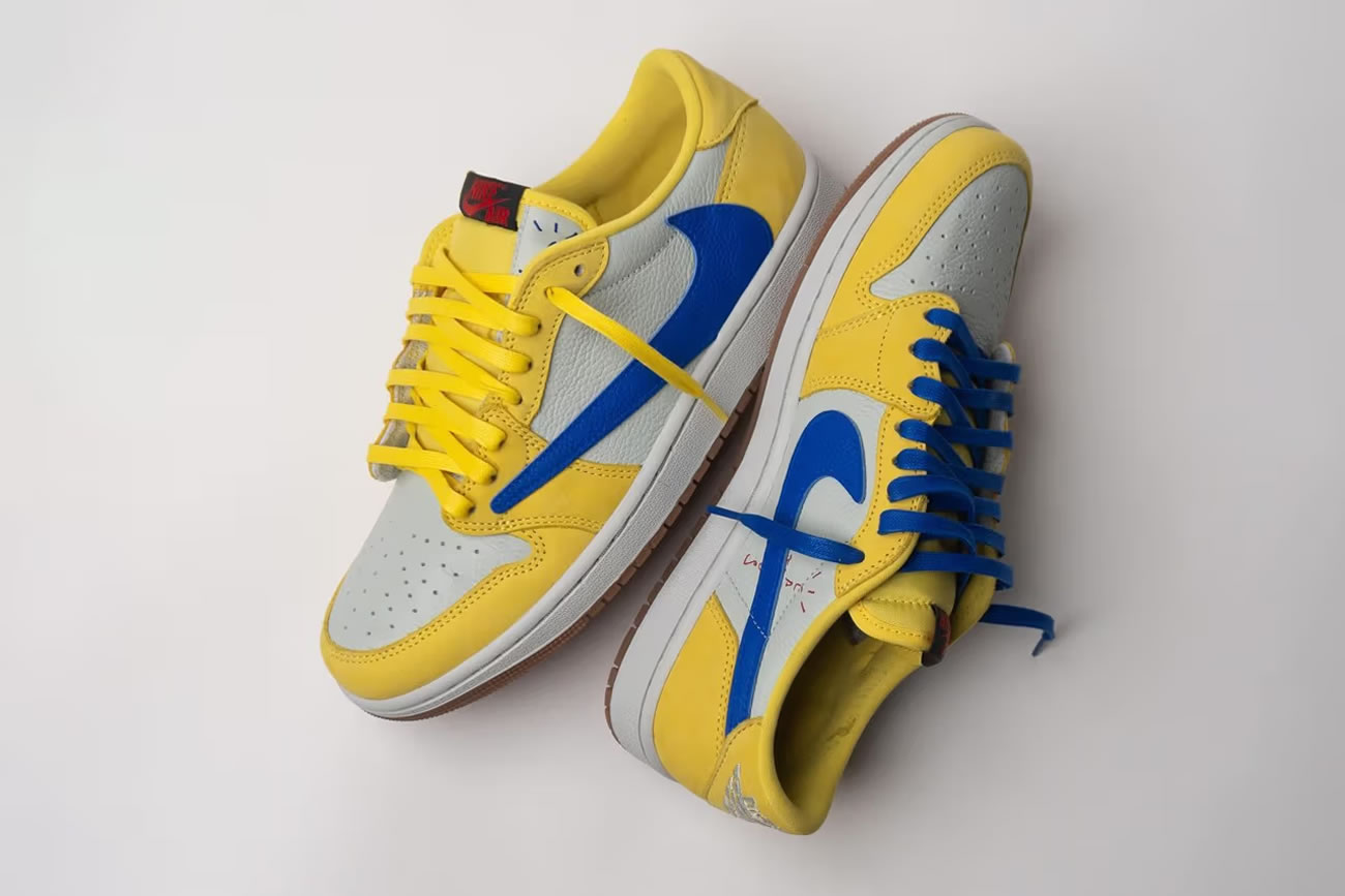 Travis Scott X Nike Air Jordan 1 Retro Low Og Sp Canary Dz4137 700 (7) - www.newkick.vip