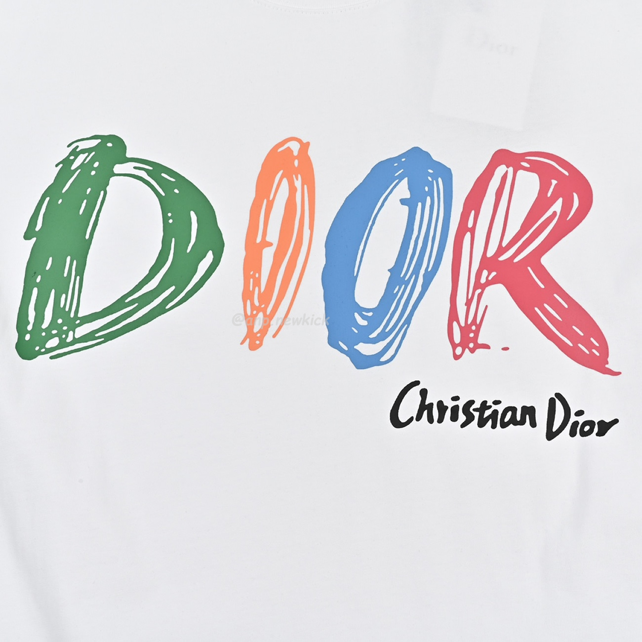 Dior Hand Drawn Logo Graffiti Inspired Short Sleeved T Shirt (5) - www.newkick.vip