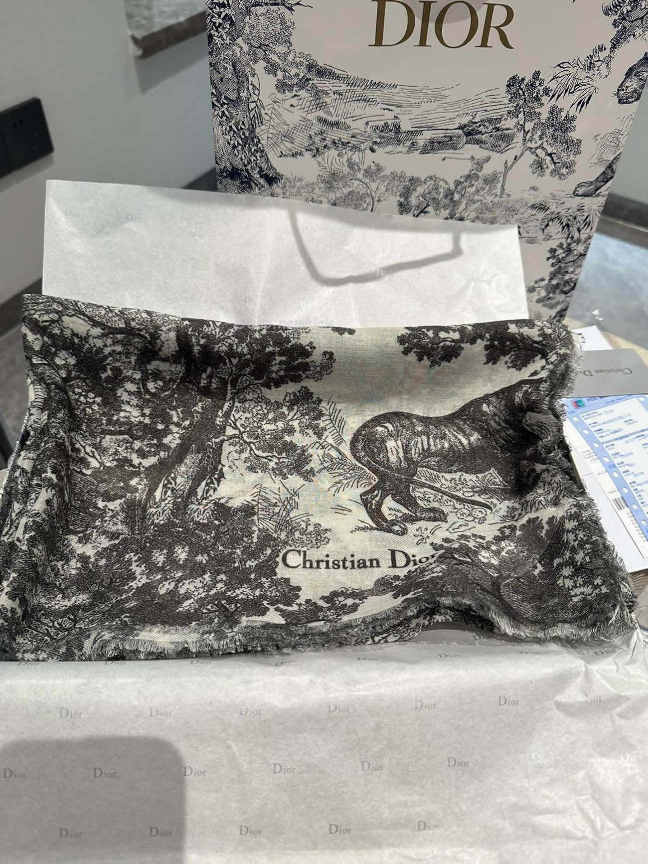 Dior Printed Shawl Cashmere Fabrics Sauvage Ruyi Print 140x180cm (12) - www.newkick.vip