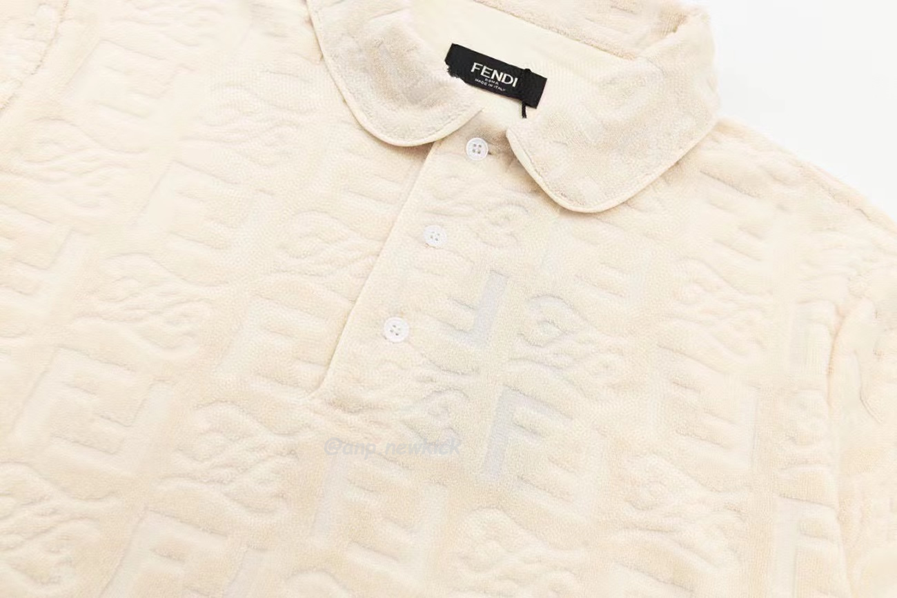 Fendi Reverse Collar Polo Shirt White Black Fw22 (11) - www.newkick.vip