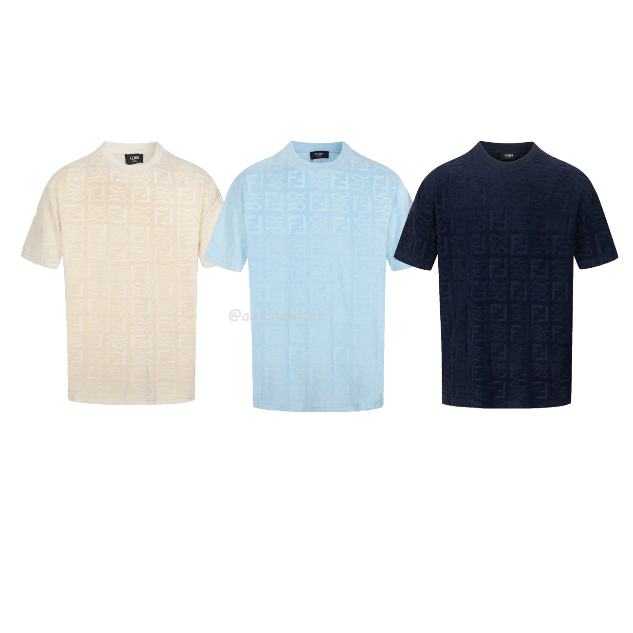 Fendi By Marc Jacobs Jersey Short Sleeved Crew Neck T Shirt White Blue Black Ss23 (1) - www.newkick.vip