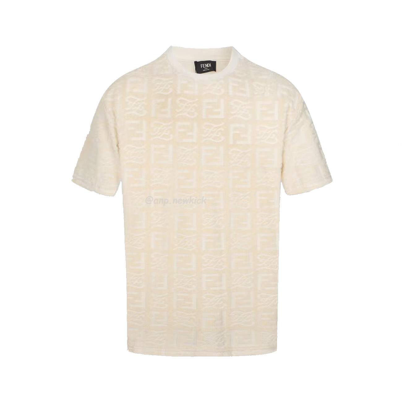 Fendi By Marc Jacobs Jersey Short Sleeved Crew Neck T Shirt White Blue Black Ss23 (5) - www.newkick.vip