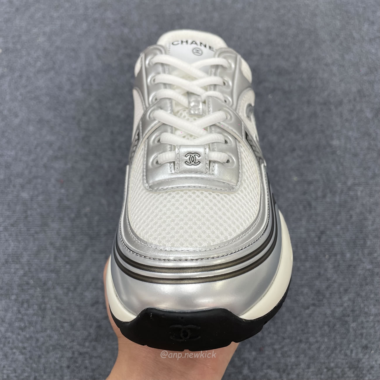 Chanel Cc Runner Silver Laminate G39792 Y56368 K5451 (5) - www.newkick.vip