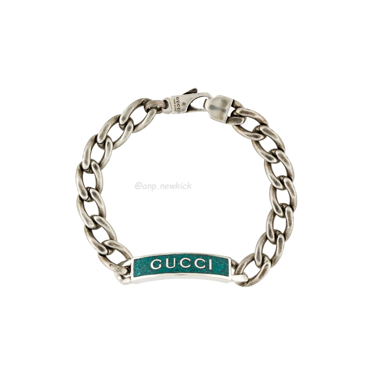 Gucci Enamel Logo Blue Silver Bracelet Guc169645 (1) - www.newkick.vip