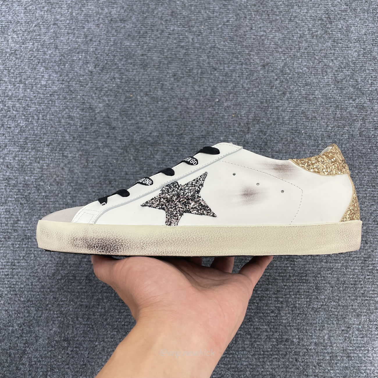 Golden Goose Super Star White Silver Gold Glitter Womens Gwf00102 (3) - www.newkick.vip