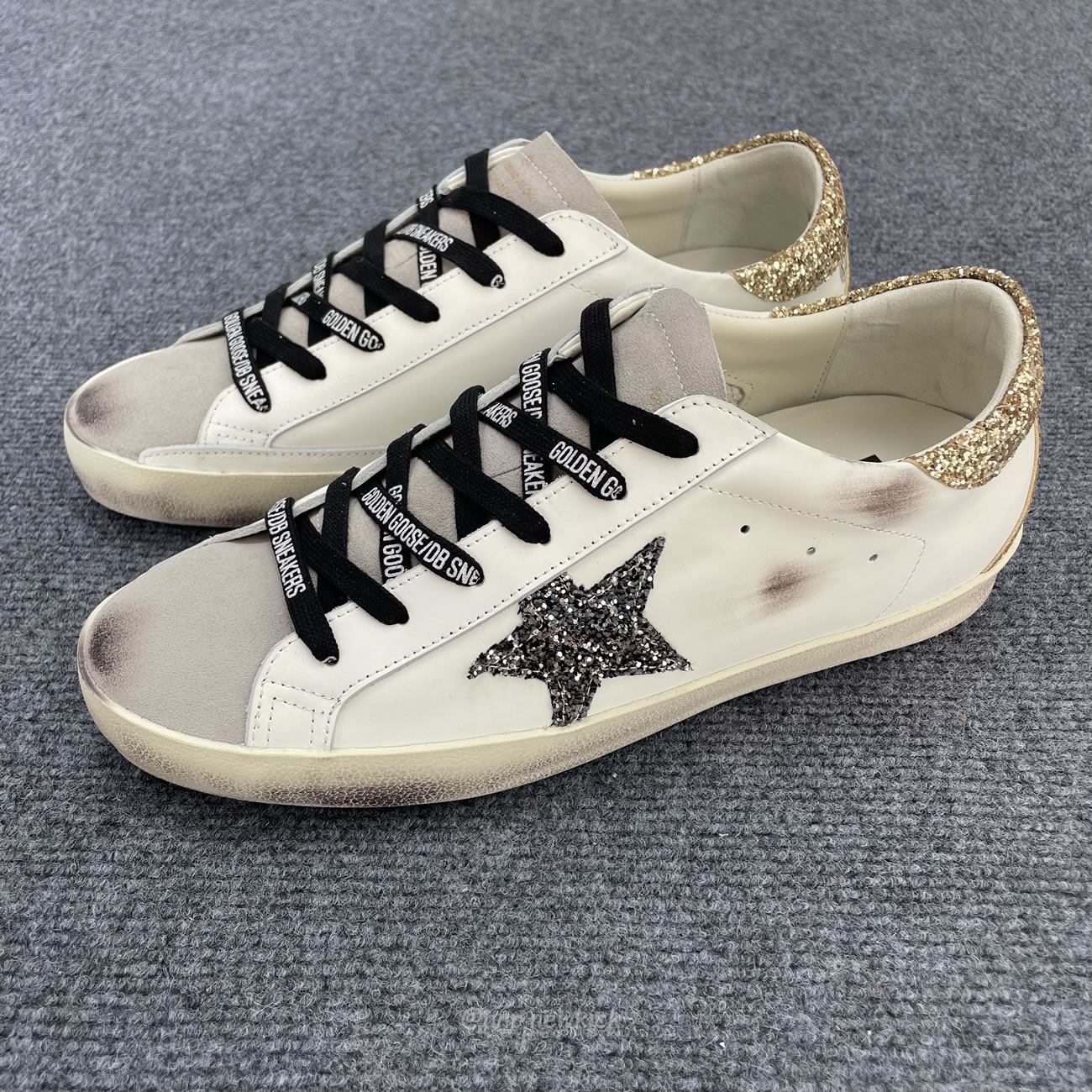 Golden Goose Super Star White Silver Gold Glitter Womens Gwf00102 (5) - www.newkick.vip