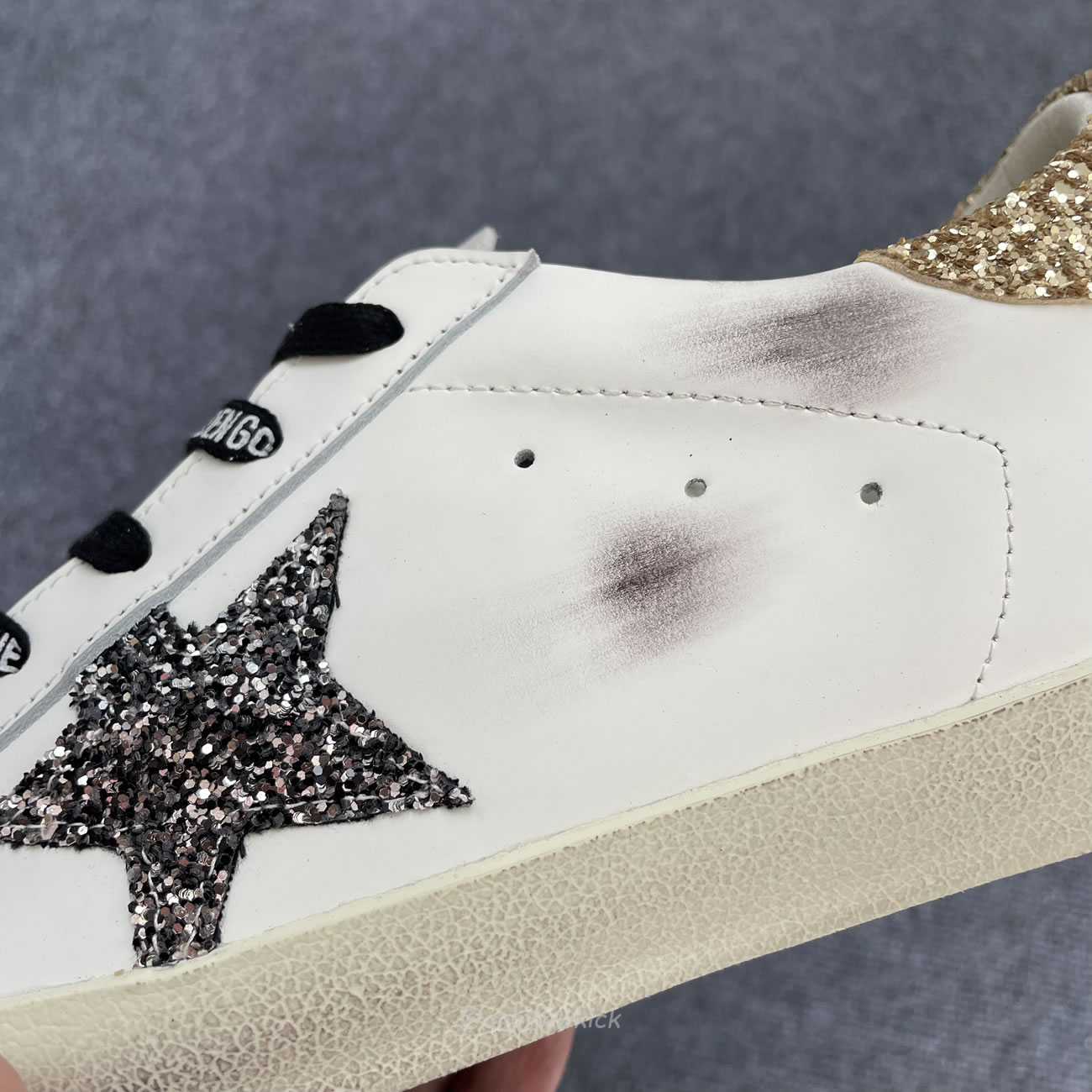 Golden Goose Super Star White Silver Gold Glitter Womens Gwf00102 (8) - www.newkick.vip