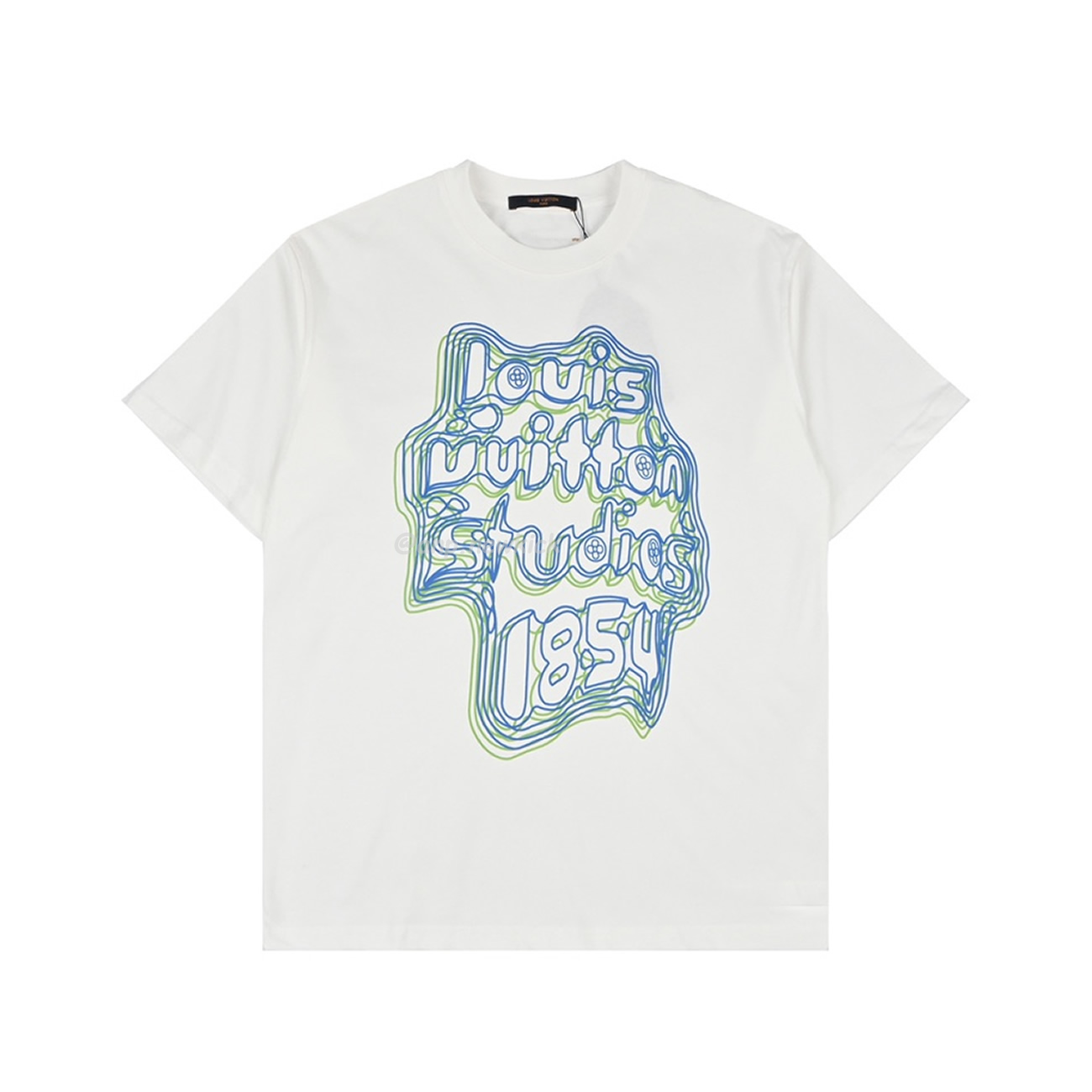 Louis Vuitton Geometric Curve Neon Printed Short Sleeved T Shirt (8) - www.newkick.vip