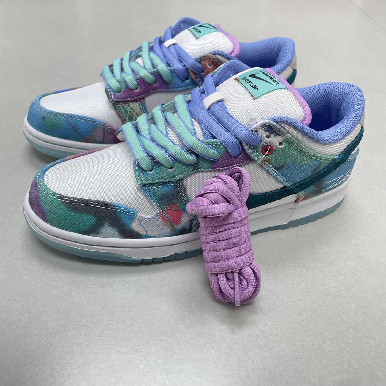 Nike Sb Dunk Low Futura Laboratories Bleached Aqua Hf6061 400 (5) - www.newkick.vip
