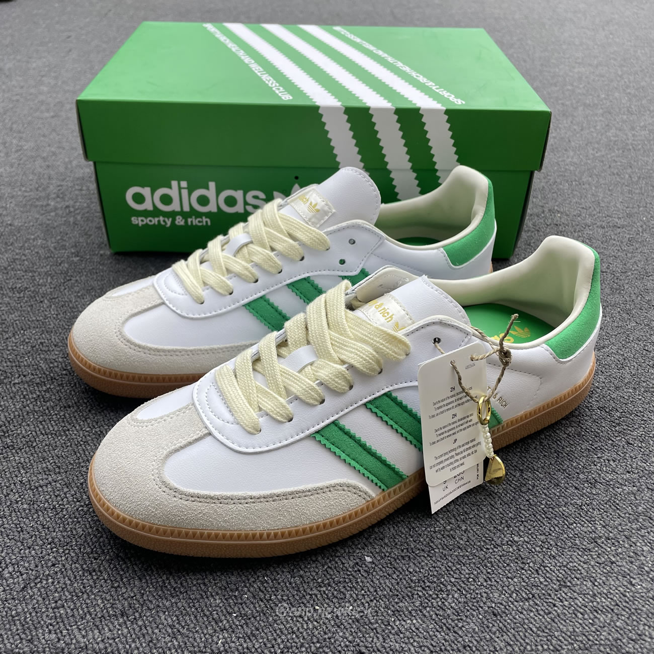 Adidas Samba Og Sporty Rich White Green Hq6075 (4) - www.newkick.vip