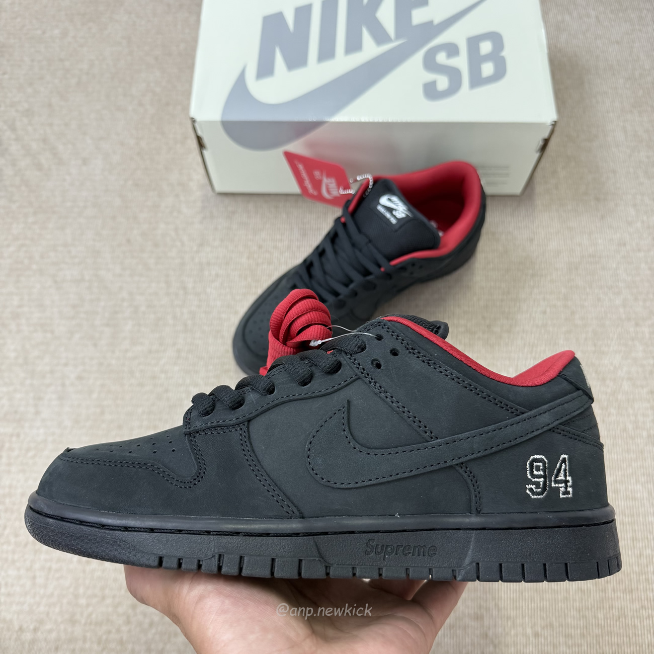 Nike Sb Dunk Low Supreme 94 Black Hq8487 001 (3) - www.newkick.vip