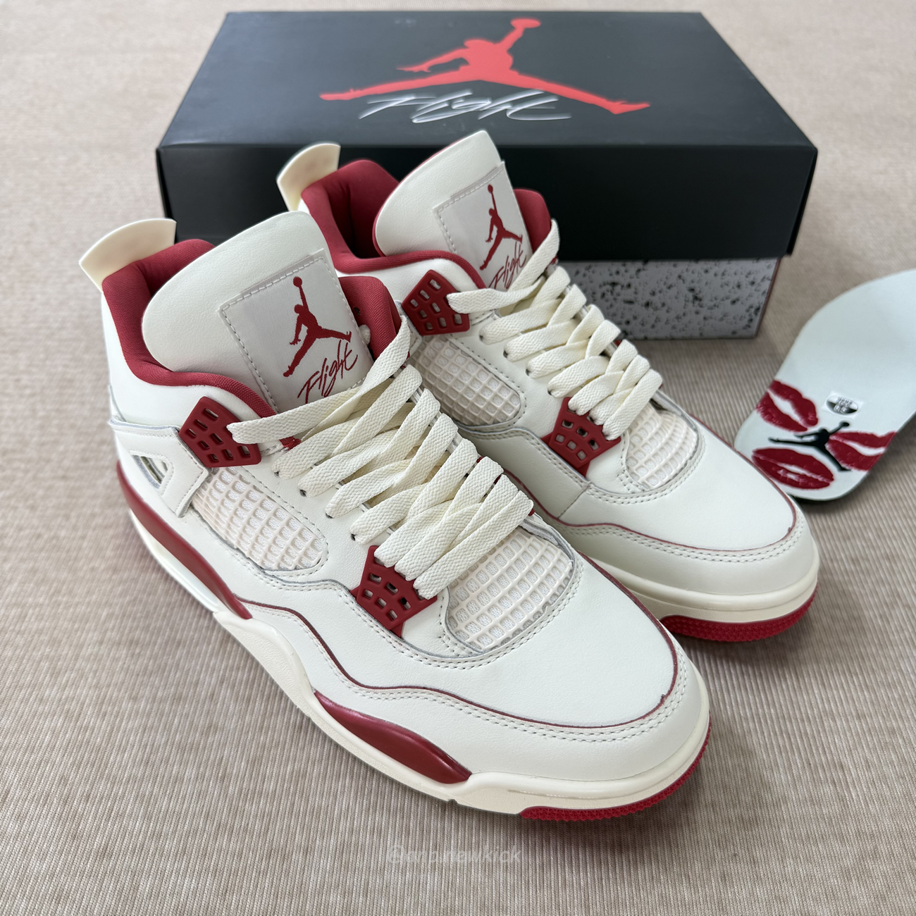 Air Jordan 4 Retro Pale Ivory Sierra Red Womens Hv0823 108 (10) - www.newkick.vip