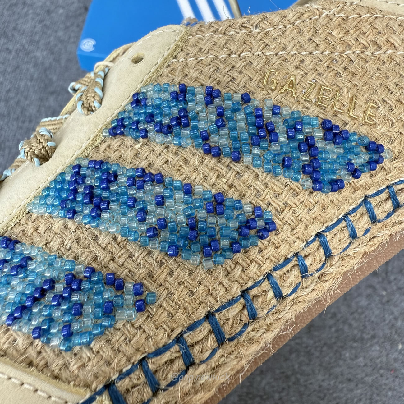 Adidas Gazelle Clot Linen Khaki Ih3641 (1) - www.newkick.vip