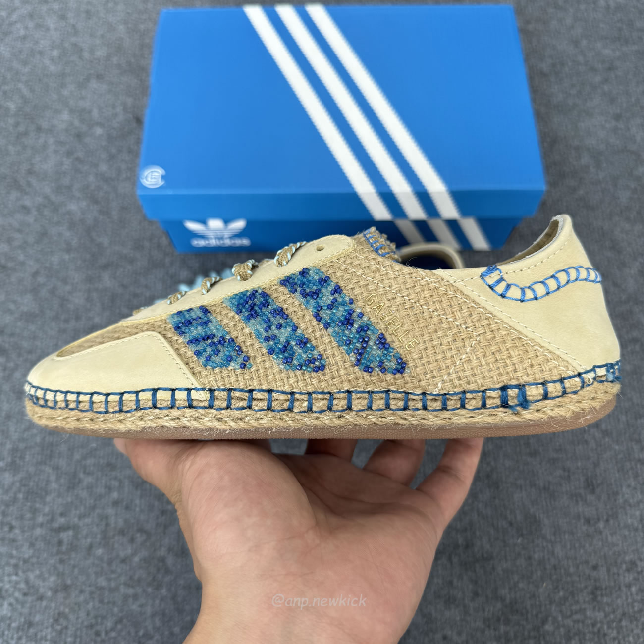 Adidas Gazelle Clot Linen Khaki Ih3641 (6) - www.newkick.vip