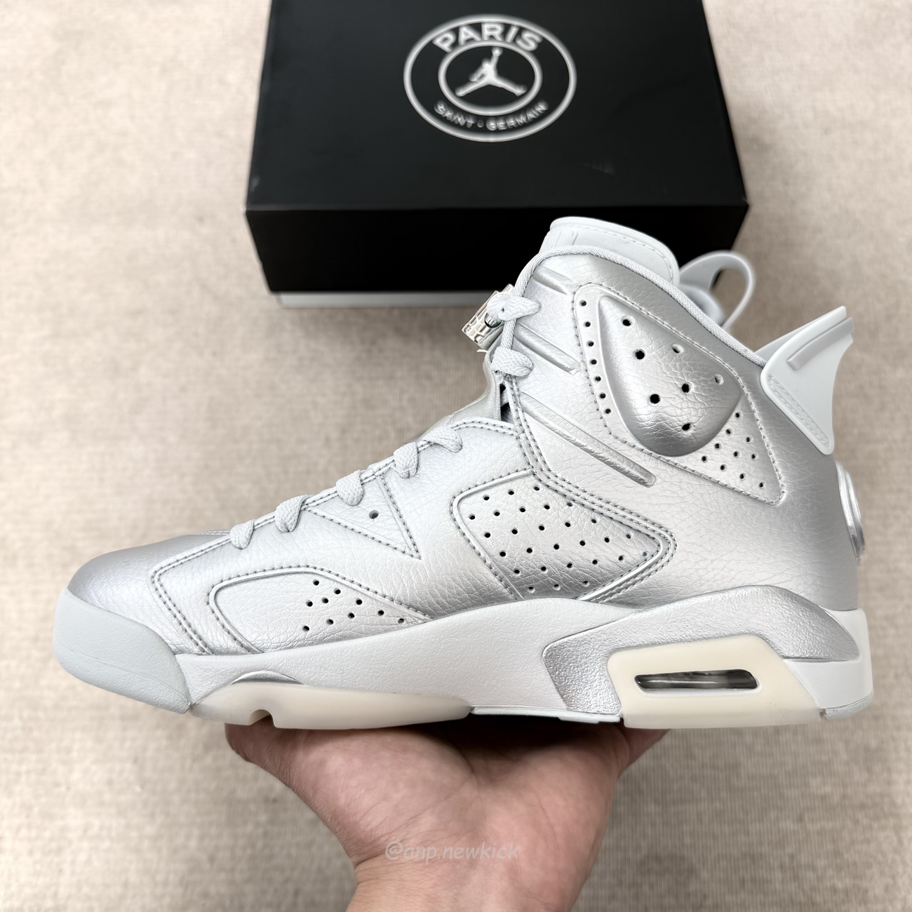 Air Jordan 6 Retro Psg Paris Saint Germain Silver Iq5135 001 (10) - www.newkick.vip