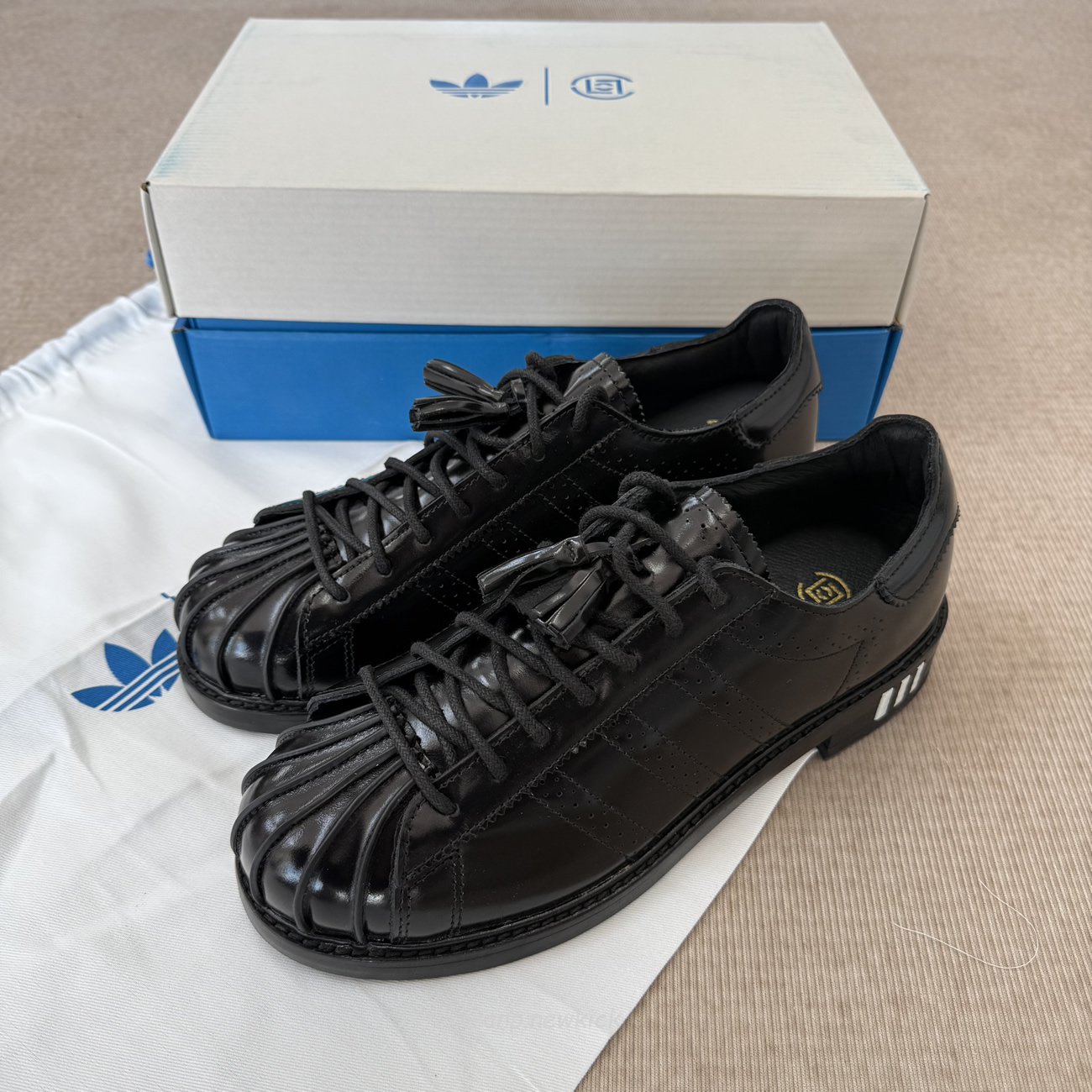 Adidas Dress Superstar Clot By Edison Chen Black Jr2814 (9) - www.newkick.vip