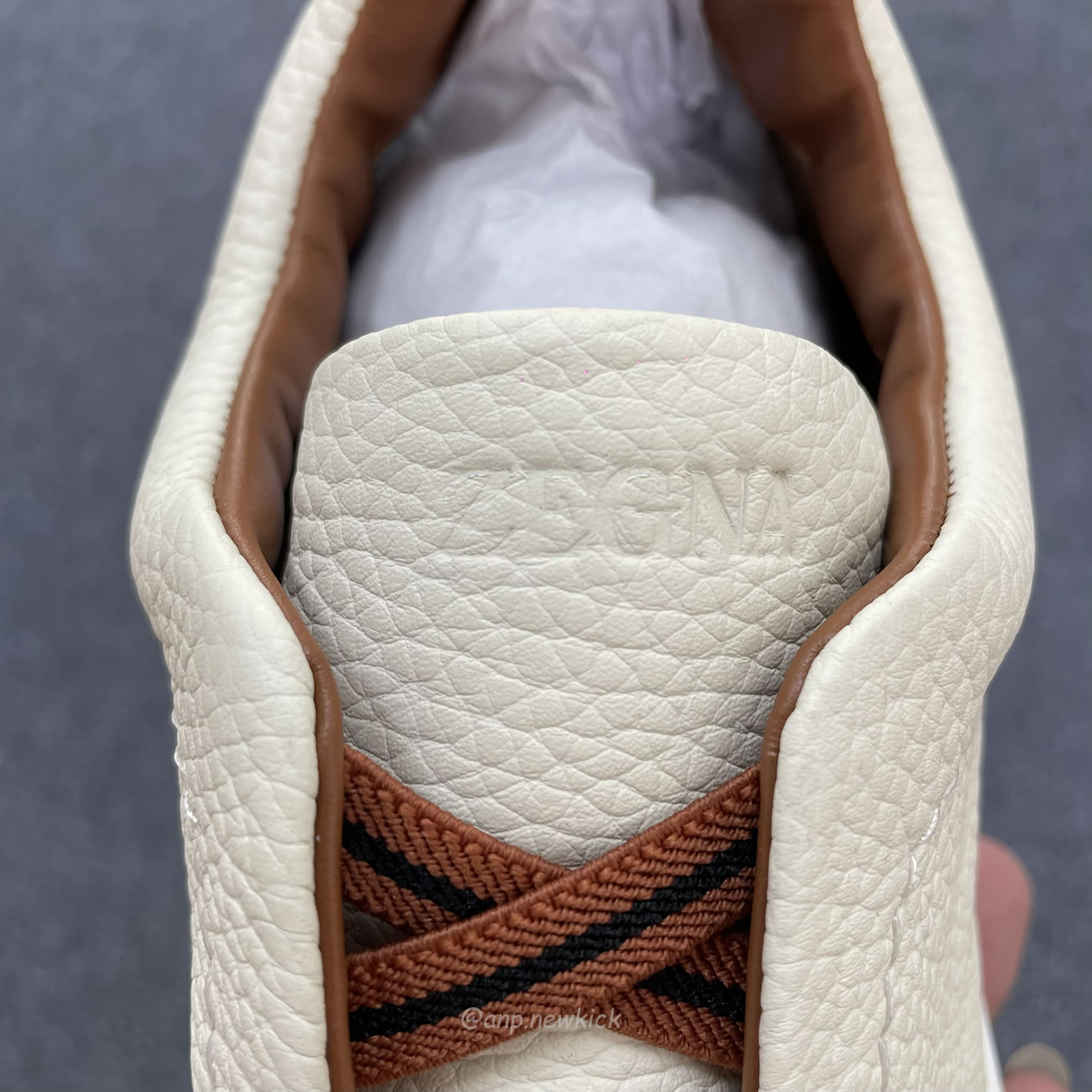 Zegna Deerskin Triple Stitch Off White Brown Black Lhota 25207z Ner (10) - www.newkick.vip