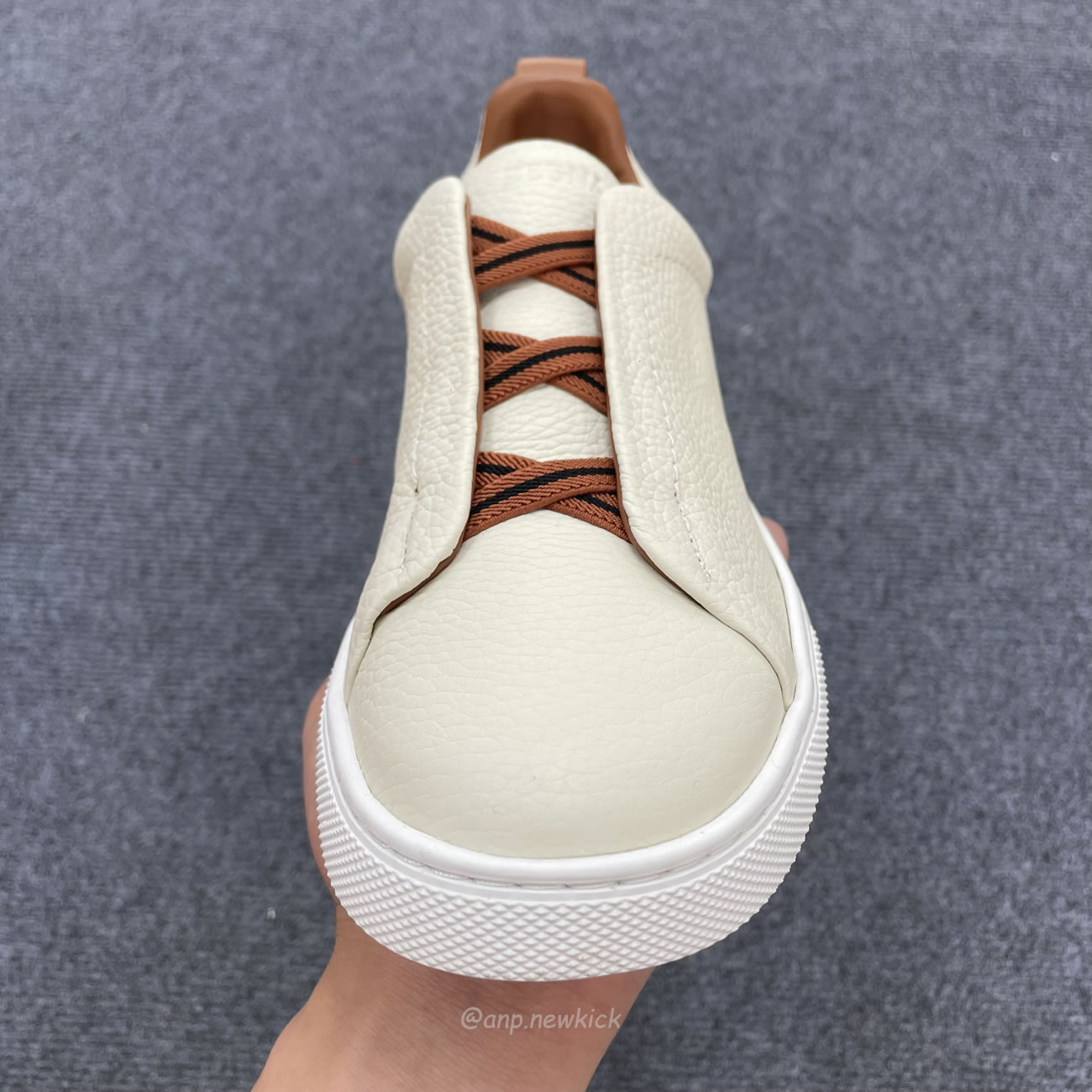 Zegna Deerskin Triple Stitch Off White Brown Black Lhota 25207z Ner (3) - www.newkick.vip