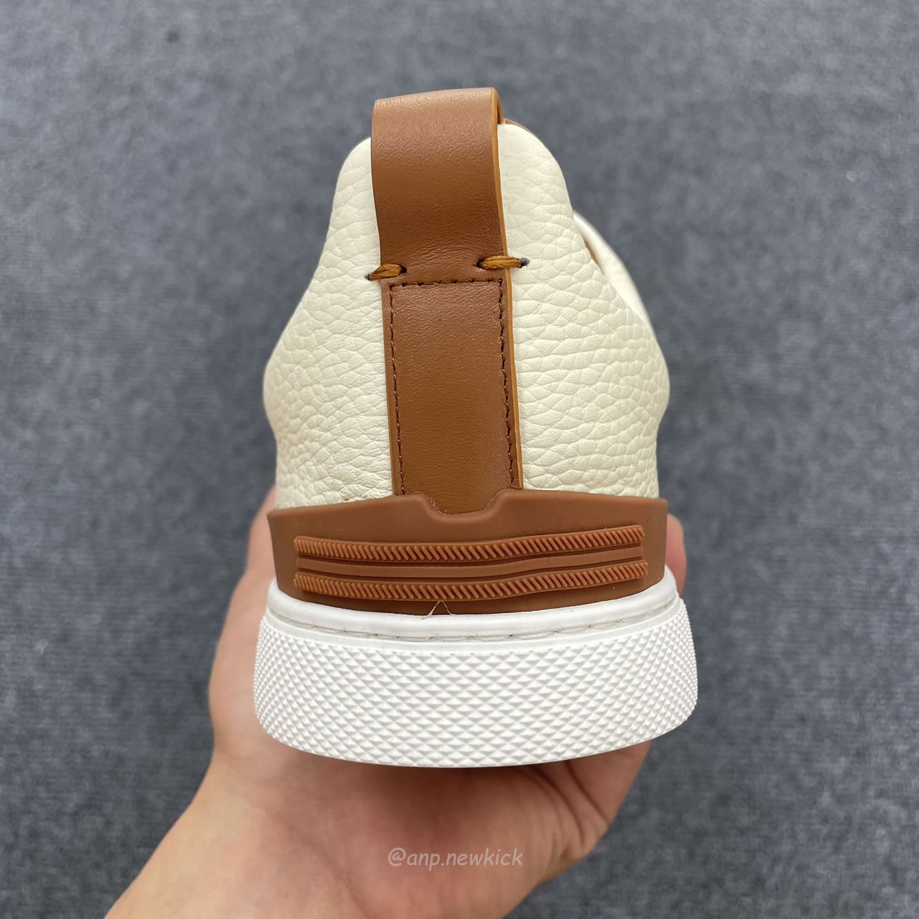 Zegna Deerskin Triple Stitch Off White Brown Black Lhota 25207z Ner (4) - www.newkick.vip