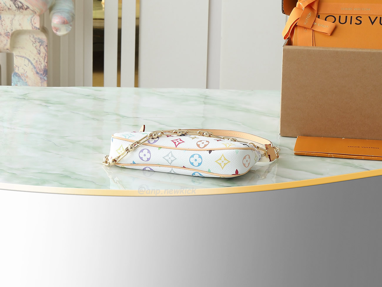 Louis Vuitton X Takashi Murakami Pochette Accessoires White Multicolored M13404 (8) - www.newkick.vip