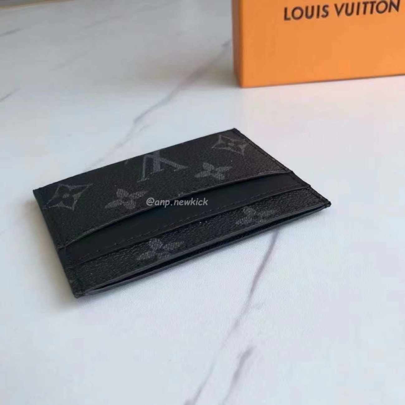 Louis Vuitton Card Holder Porte Cartes Double Monogram Eclipse Blackgrey M62170 (3) - www.newkick.vip