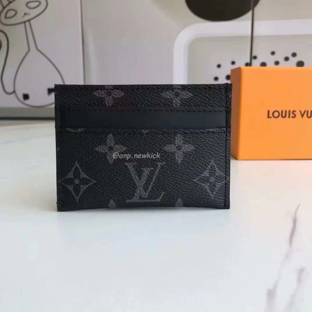 Louis Vuitton Card Holder Porte Cartes Double Monogram Eclipse Blackgrey M62170 (6) - www.newkick.vip