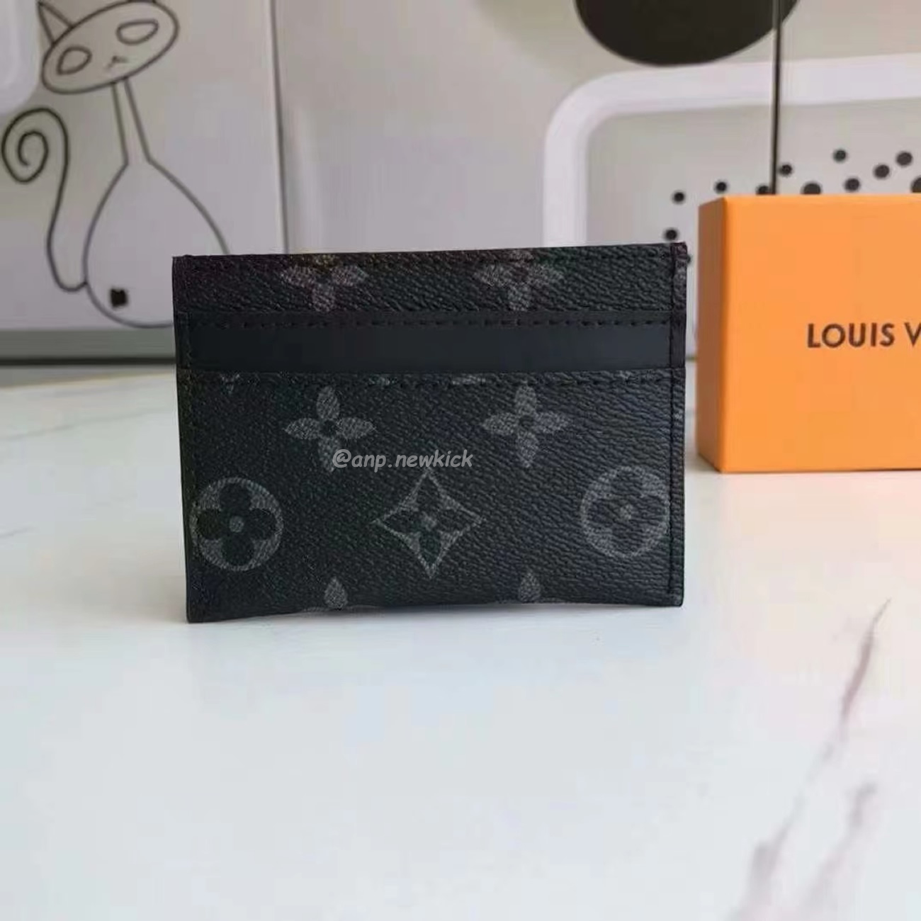 Louis Vuitton Card Holder Porte Cartes Double Monogram Eclipse Blackgrey M62170 (7) - www.newkick.vip