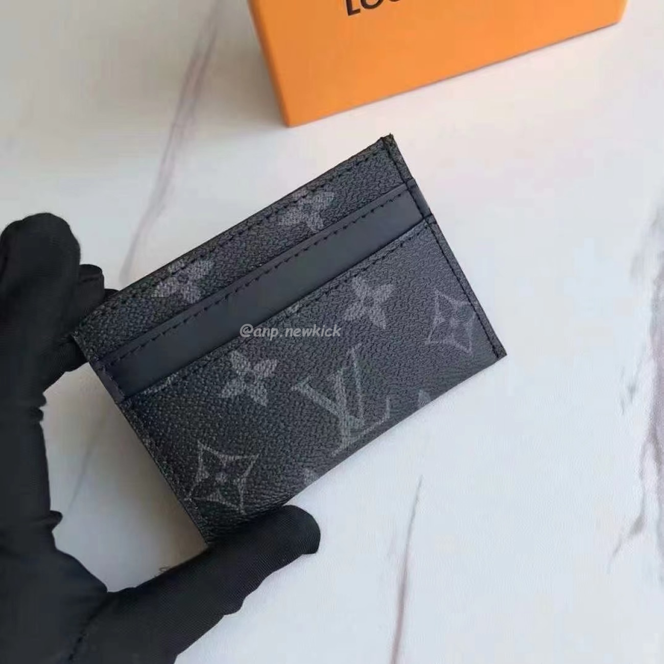 Louis Vuitton Card Holder Porte Cartes Double Monogram Eclipse Blackgrey M62170 (9) - www.newkick.vip