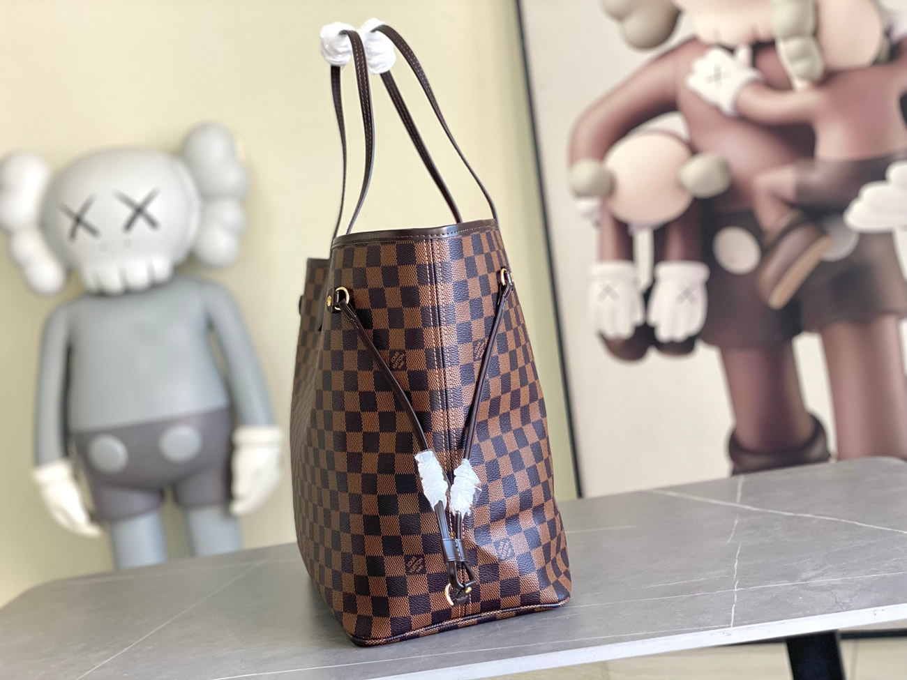 Louis Vuitton Neverfull Mm Damier Ebene Canvas With Cherry Lining N40599 (7) - www.newkick.vip