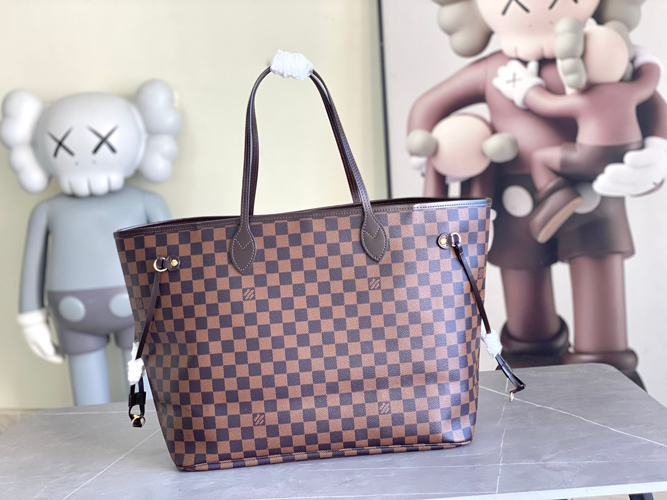 Louis Vuitton Neverfull Mm Damier Ebene Canvas With Cherry Lining N40599 (8) - www.newkick.vip