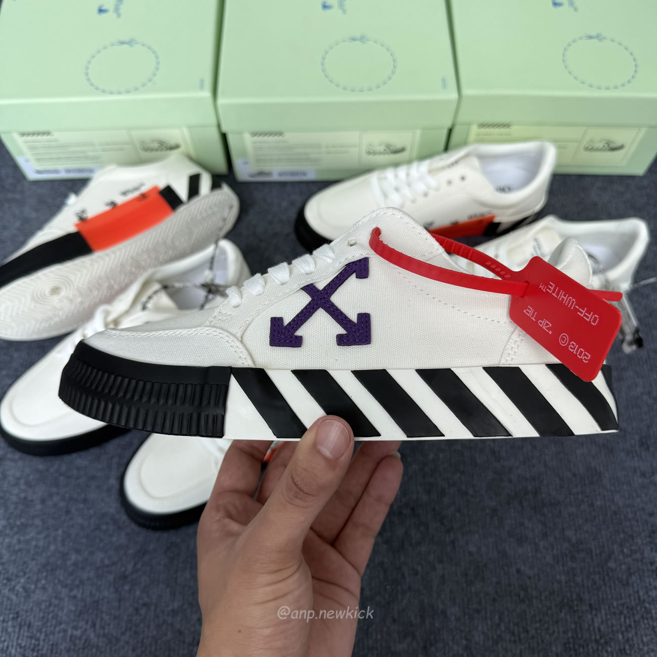 Off White Vulc Low Navy Arrow White Purple Grey Omia085f21fab0010146 (4) - www.newkick.vip
