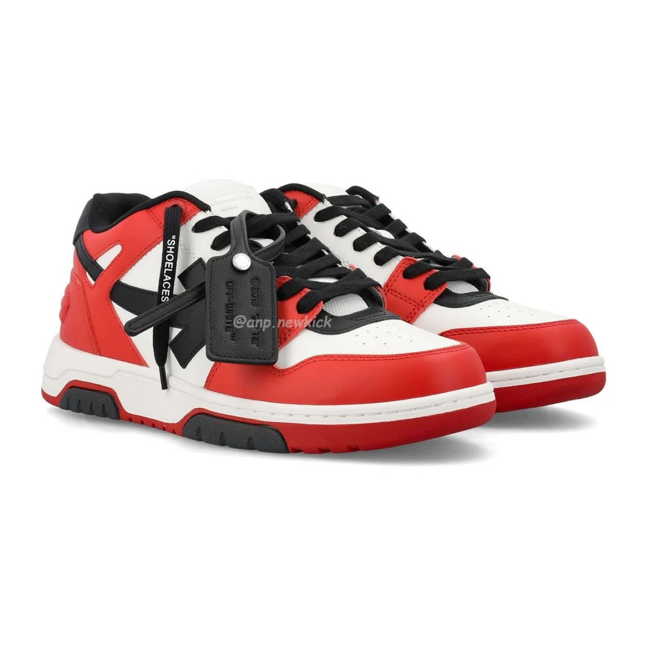 Off White Out Of Office Ooo Low Tops Black White Red Omia189s22lea0012510 (7) - www.newkick.vip