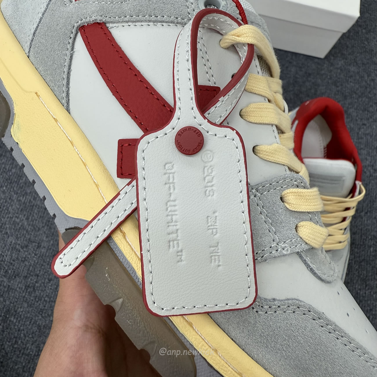 Off White Out Of Office Ooo Low Tops Light Grey Red Omia189s24lea0110525 (12) - www.newkick.vip