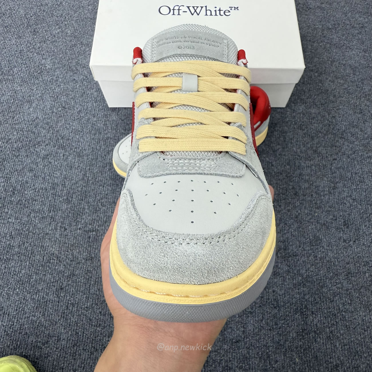 Off White Out Of Office Ooo Low Tops Light Grey Red Omia189s24lea0110525 (2) - www.newkick.vip