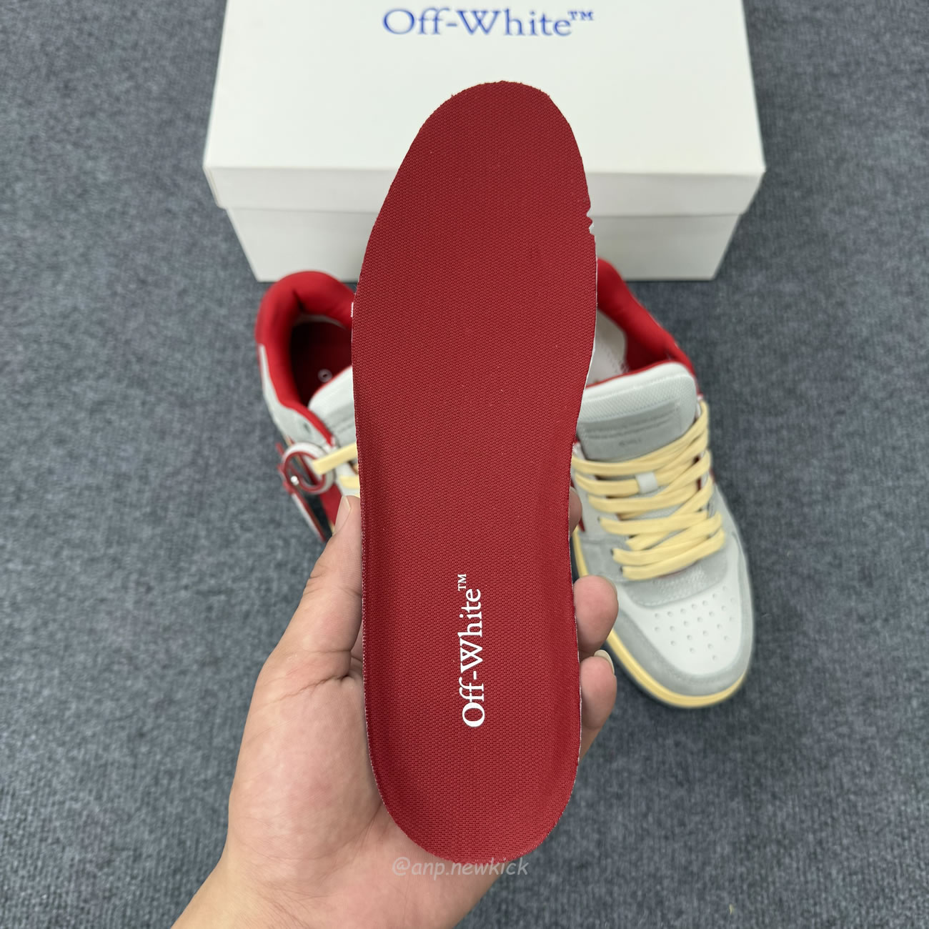 Off White Out Of Office Ooo Low Tops Light Grey Red Omia189s24lea0110525 (3) - www.newkick.vip