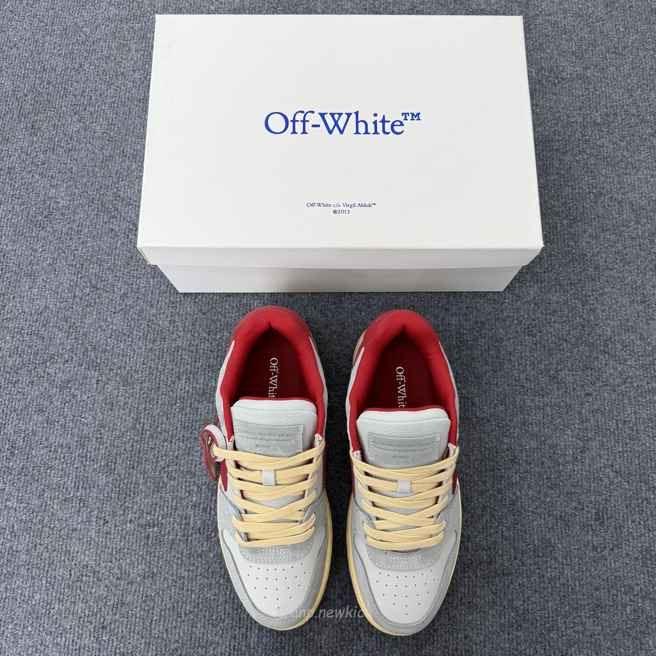 Off White Out Of Office Ooo Low Tops Light Grey Red Omia189s24lea0110525 (6) - www.newkick.vip