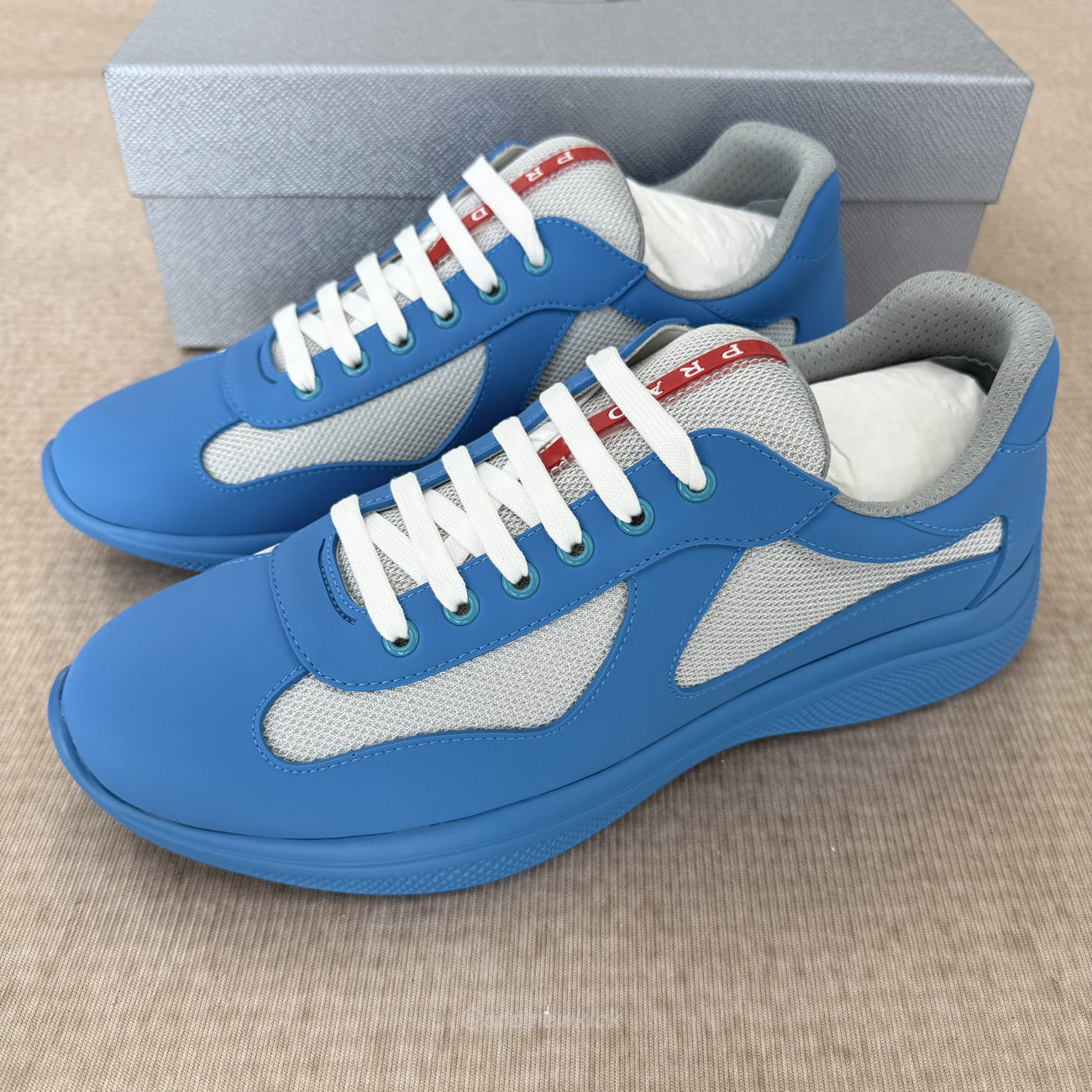 Prada Americas Cup Icon Soft Blue Sneakers (3) - www.newkick.vip