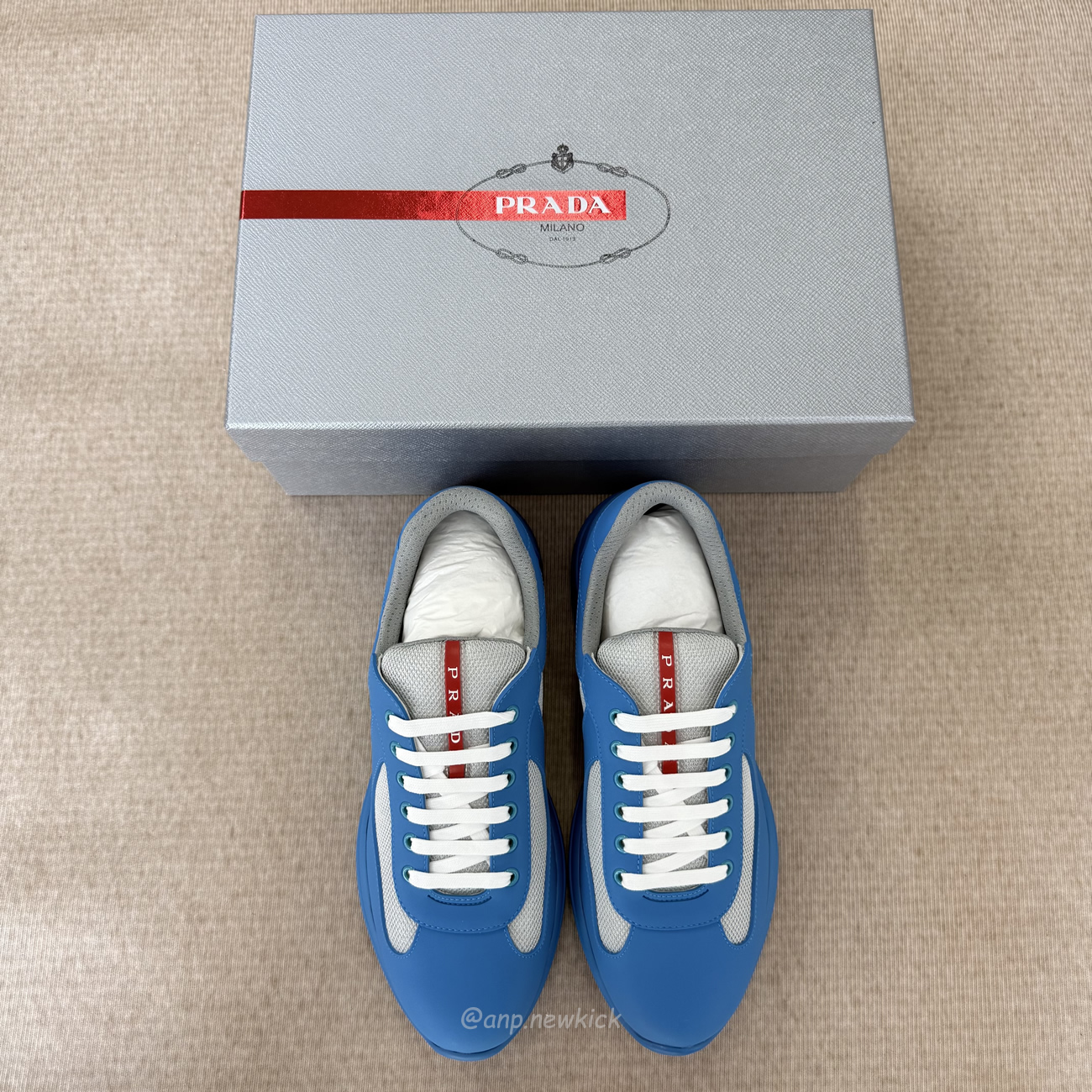 Prada Americas Cup Icon Soft Blue Sneakers (5) - www.newkick.vip