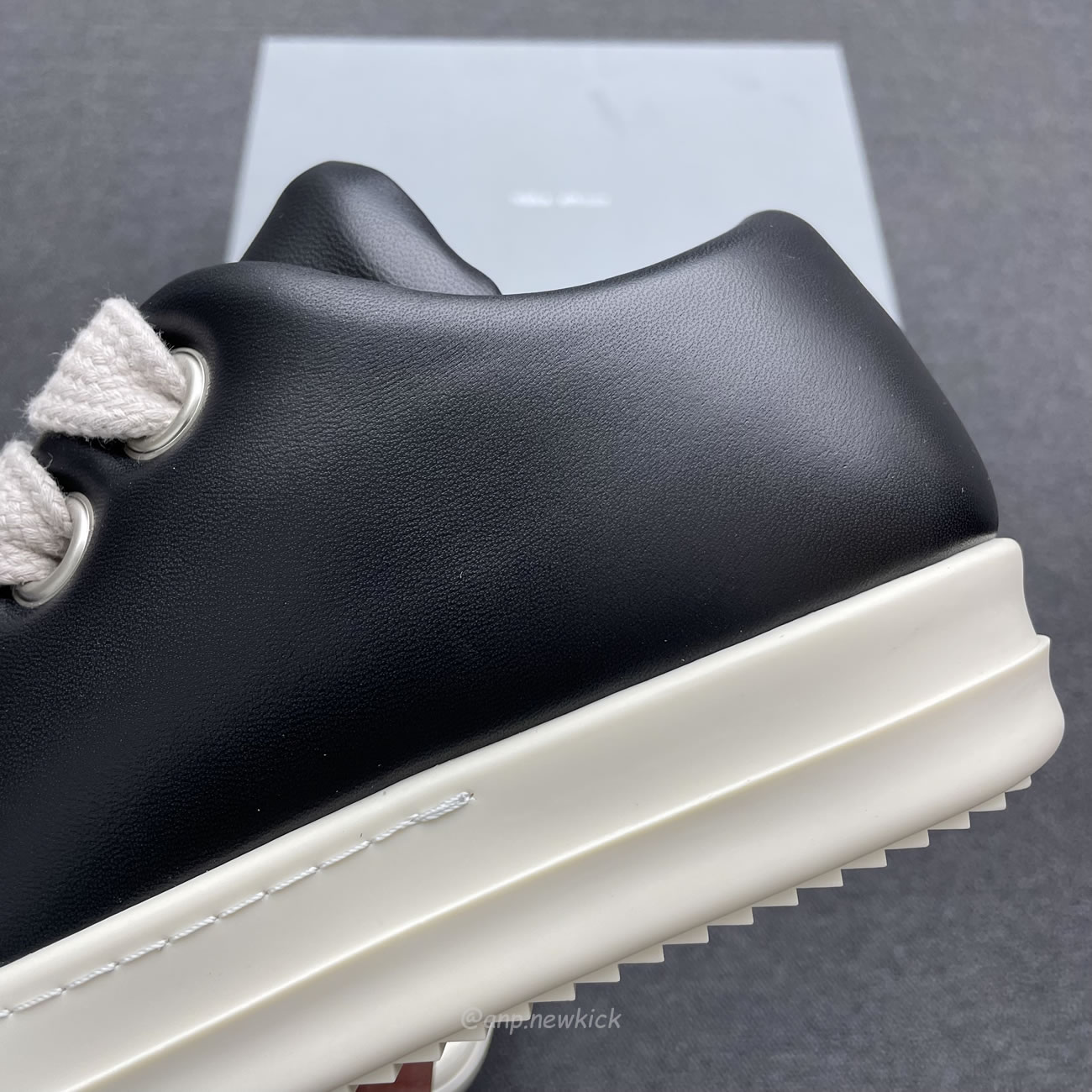 Rick Owens Jumbo Lace Padded Sneaks Low Black Acid Milk Ru02c7893 (16) - www.newkick.vip