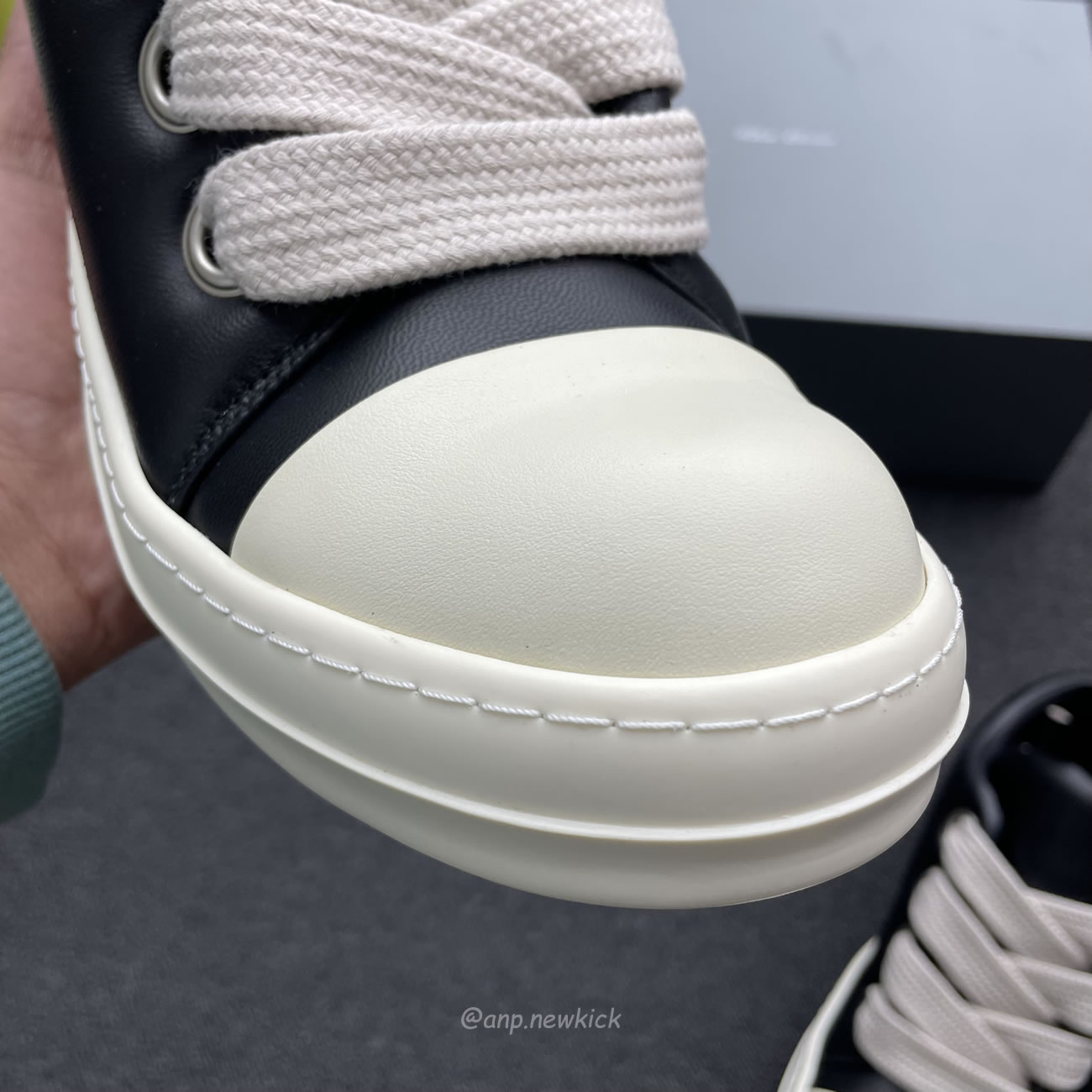 Rick Owens Jumbo Lace Padded Sneaks Low Black Acid Milk Ru02c7893 (17) - www.newkick.vip