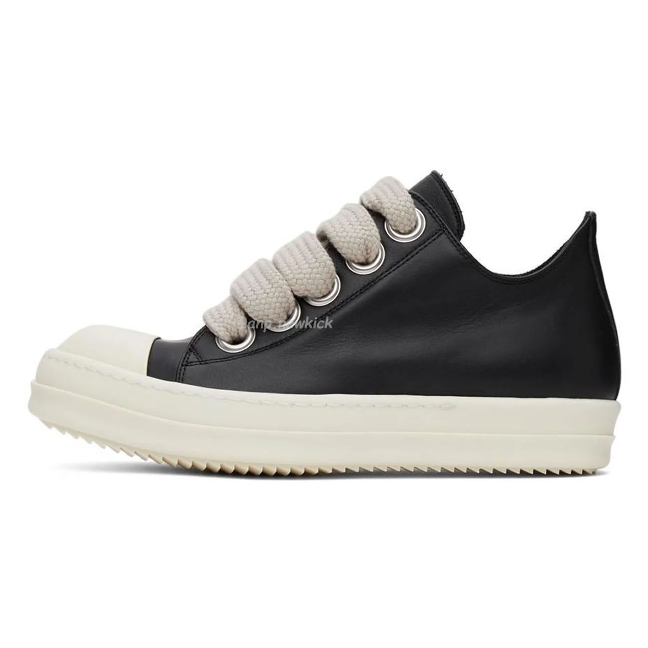 Rick Owens Jumbo Lace Padded Sneaks Low Black Acid Milk Ru02c7893 (22) - www.newkick.vip
