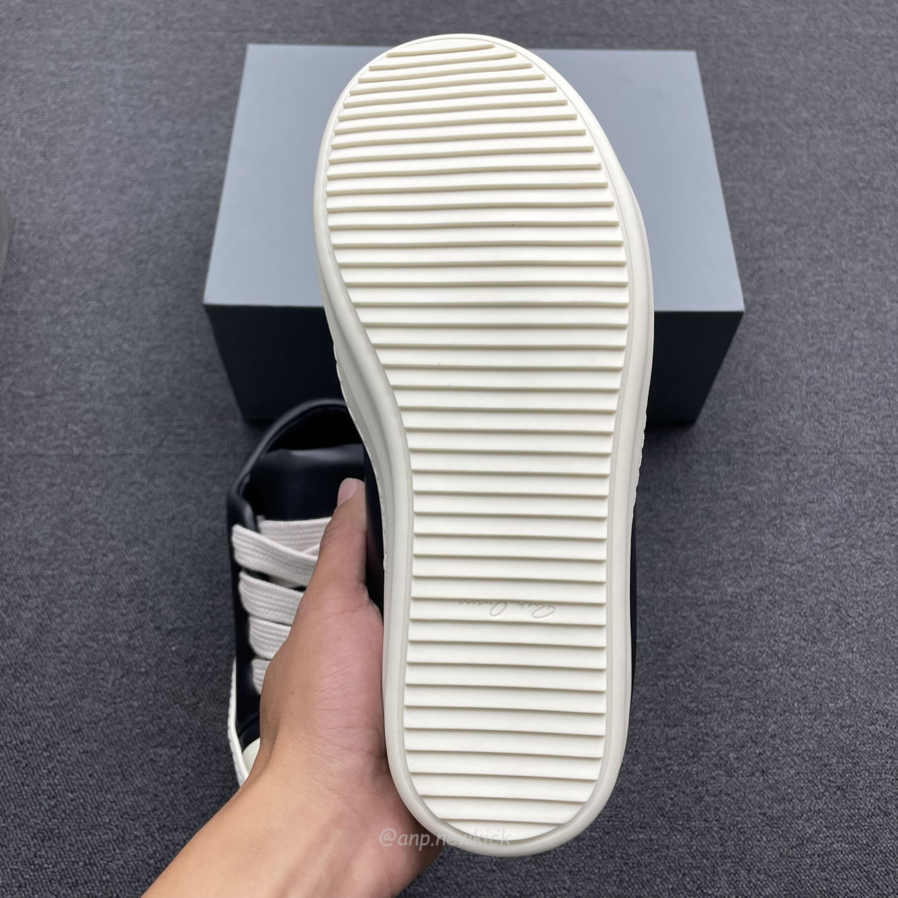 Rick Owens Jumbo Lace Padded Sneaks Low Black Acid Milk Ru02c7893 (4) - www.newkick.vip