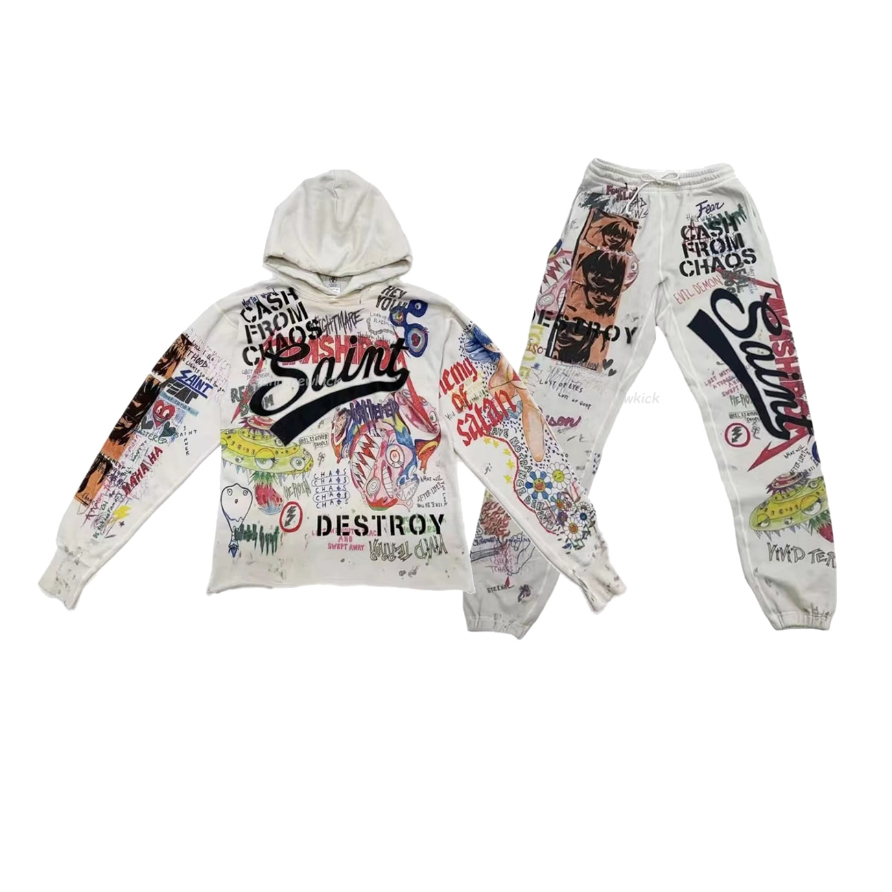 Saint Michael Graff Pullover Hoodie Murakami Takashi Graffiti Loose Hooded Sweatshirt Ins S Xl (1) - www.newkick.vip Saint Michael Graff Pullover Hoodie Murakami Takashi Graffiti Loose Hooded Sweatshirt Ins S Xl (1) - www.newkick.vip