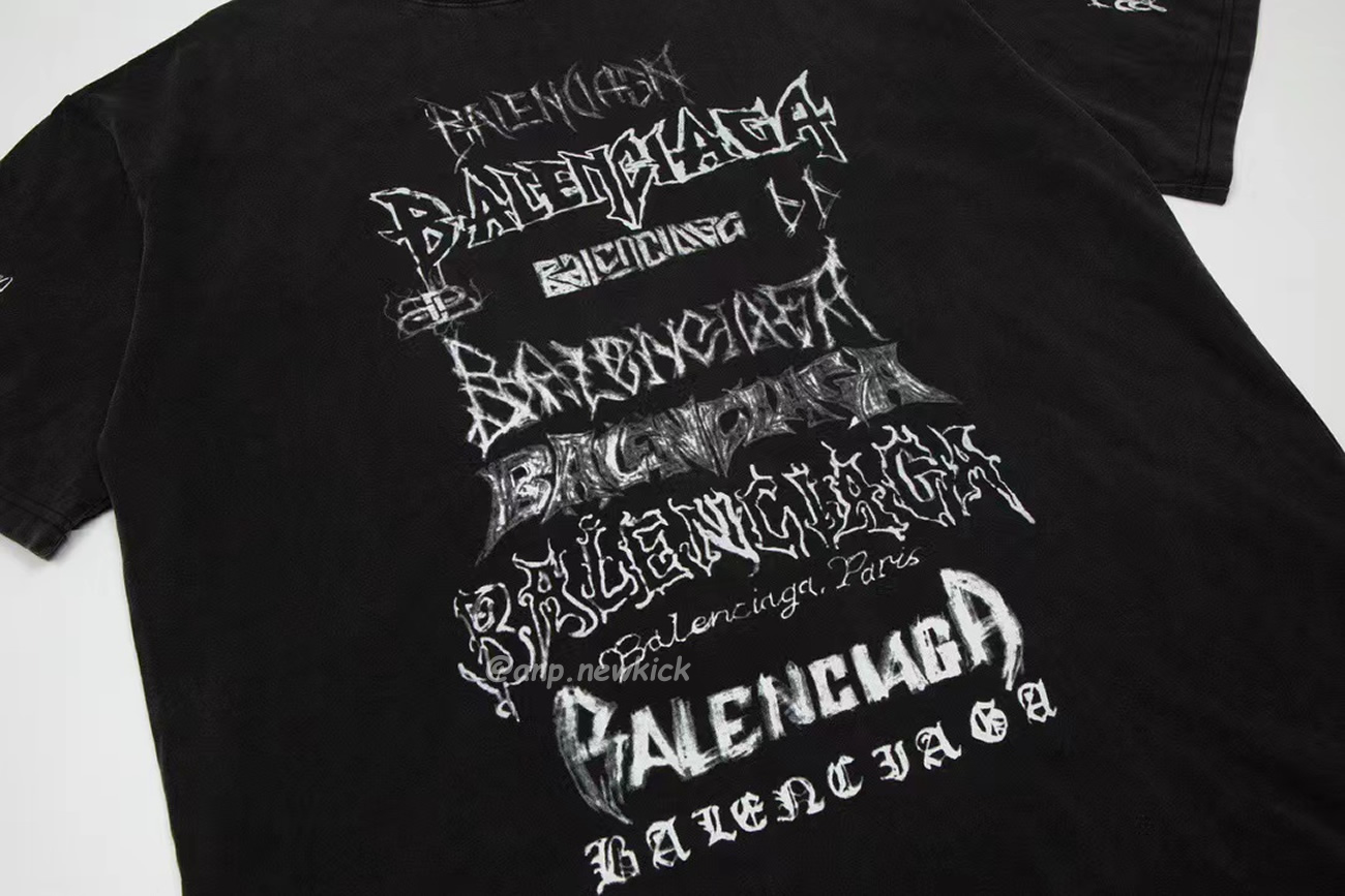 Balenciaga Sanskrit Alphabet Full Body Print Short Sleeve T Shirt (3) - www.newkick.vip