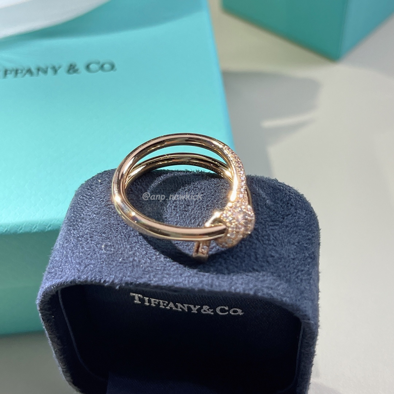 Tiffany T Rose Gold Diamond Double Row Ring (9) - www.newkick.vip